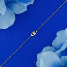 Load image into Gallery viewer, 14k Solid Gold Natural Diamond Evil Eye Adjustable Chain Bracelet