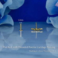 Load image into Gallery viewer, Single (Half Pair) 14K or 18k Gold Genuine Diamond Cluster Spray Ear Climber Crawler Earring Stud White Yellow Rose Gold 1/2" Length