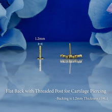 Load image into Gallery viewer, Single (Half Pair) 14K or 18k Gold Genuine Diamond Cluster Spray Ear Climber Crawler Earring Stud White Yellow Rose Gold 1/2" Length