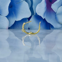 Load image into Gallery viewer, Single (Half Pair) 18k Solid Gold Natural Diamond Round Lever Back Huggy Hoop Earrings