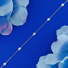 Load image into Gallery viewer, 14k Solid Gold Natural Diamond By the Yard Station Layering Bezel Set Bracelet