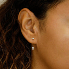 Load image into Gallery viewer, 14k Solid Gold Natural Graduated Diamond Cable Chain Dangle Drop Earrings