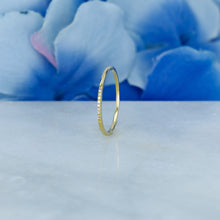 Load image into Gallery viewer, 14k Solid Gold Natural Diamond Ultra Thin 1.1mm Minimalist Stackable Ring