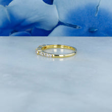 Load image into Gallery viewer, 14k Solid Gold Natural Diamond Baguette and Round Stackable Ring or Wedding Band
