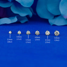 Load image into Gallery viewer, Single (Half Pair) 14k Solid Gold Natural Diamond 3 Prong Martini Setting Stud Earrings
