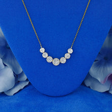 Load image into Gallery viewer, 14k Solid Gold Natural Diamond Pavé Round Graduated Necklace with Adjustable Chain