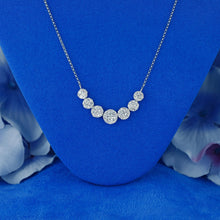 Load image into Gallery viewer, 14k Solid Gold Natural Diamond Pavé Round Graduated Necklace with Adjustable Chain