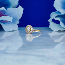 Load image into Gallery viewer, 14k Solid Gold Natural Diamond Baguette and Round Cocktail Ring