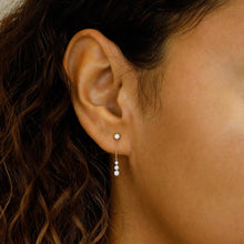 Load image into Gallery viewer, 14k Solid Gold Natural Graduated Diamond Cable Chain Dangle Drop Earrings