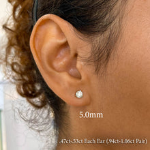 Load image into Gallery viewer, Single (Half Pair) 14k Solid Gold Natural Diamond 3 Prong Martini Setting Stud Earrings