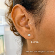 Load image into Gallery viewer, Single (Half Pair) 14k Solid Gold Natural Diamond 3 Prong Martini Setting Stud Earrings