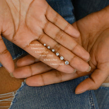 Load image into Gallery viewer, Single (Half Pair) 14k Solid Gold Natural Diamond 3 Prong Martini Setting Stud Earrings