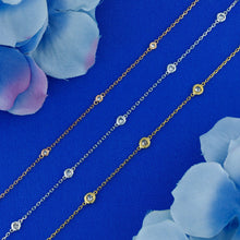 Load image into Gallery viewer, 14k Solid Gold Natural Diamond By the Yard Station Layering Bezel Set Bracelet