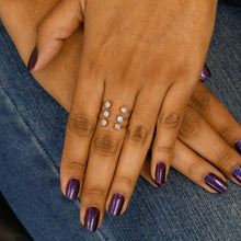 Load image into Gallery viewer, 14k Solid Gold Natural Diamond Open Bezel Set Minimalist Stacking Horseshoe Ring