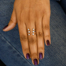 Load image into Gallery viewer, 14k Solid Gold Natural Diamond Open Bezel Set Minimalist Stacking Horseshoe Ring