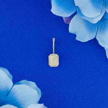 Load image into Gallery viewer, 14k Solid Gold Natural Diamond Border Satin Florentine Dangle Earrings with Lever Back