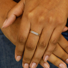 Load image into Gallery viewer, 14k Solid Gold Natural Diamond Ultra Thin 1.1mm Minimalist Stackable Ring