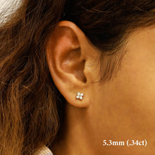 Load image into Gallery viewer, Single (Half Pair) 14k Solid Gold Natural Diamond Small Clover Flower Cluster Stud Earrings