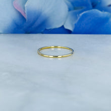 Load image into Gallery viewer, 14k Solid Gold Natural Diamond Ultra Thin 1.1mm Minimalist Stackable Ring