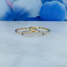 Load image into Gallery viewer, 14k Solid Gold Natural Diamond Ultra Thin 1.1mm Minimalist Stackable Ring