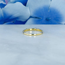 Load image into Gallery viewer, 14k Solid Gold Natural Diamond Baguette and Round Stackable Ring or Wedding Band