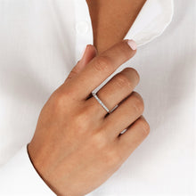 Load image into Gallery viewer, 14k Solid Gold Natural Diamond Baguette and Round Stackable Ring or Wedding Band