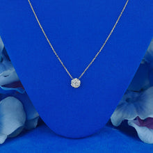 Load image into Gallery viewer, 14k Solid Gold Natural Diamond Flower Cluster with Adjustable Drawstring Chain