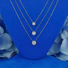 Load image into Gallery viewer, 14k Solid Gold Natural Diamond Flower Cluster with Adjustable Drawstring Chain