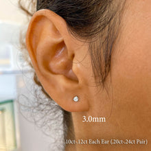 Load image into Gallery viewer, Single (Half Pair) 14k Solid Gold Natural Diamond 3 Prong Martini Setting Stud Earrings