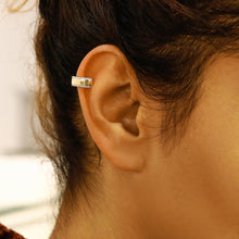 Load image into Gallery viewer, Single (Half Pair) 14k Solid Gold Natural Diamond Bordered Non-Pierce Ear Cuff