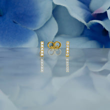 Load image into Gallery viewer, Single (Half Pair) 18k Solid Gold Natural Diamond Bar Line Earrings