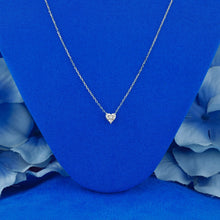 Load image into Gallery viewer, 14k or 18k Solid Gold Natural Diamond Small Heart Shaped Solitaire Necklace w/ Adjustable Drawstring Chain