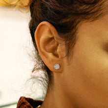 Load image into Gallery viewer, 14k Solid Gold Natural Diamond 4 Prong Round Cluster Stud Earrings