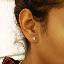 Load image into Gallery viewer, 14k Solid Gold Natural Diamond 4 Prong Round Cluster Stud Earrings