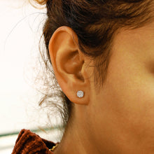 Load image into Gallery viewer, 14k Solid Gold Natural Diamond 4 Prong Round Cluster Stud Earrings