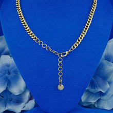 Load image into Gallery viewer, 14k Solid Yellow Gold Natural Diamond Bordered Baguette Drops on Heavy Weight Cuban Link Adjustable Choker Necklace