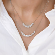 Load image into Gallery viewer, 14k Solid Gold Natural Diamond Pavé Round Graduated Necklace with Adjustable Chain