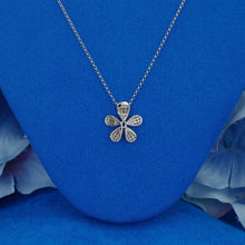 Load image into Gallery viewer, 14k Solid Gold Natural Diamond Baguette and Round Flower Illusion Cluster with Adjustable Chain