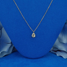 Load image into Gallery viewer, GIA Certified .50ct Natural Diamond Pear Shaped 14k Solid Gold Floating Solitaire Necklace with Adjustable Drawstring Chain
