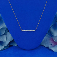 Load image into Gallery viewer, 18k Solid Gold Natural Diamond Bar Trapeze Necklace with Adjustable Drawstring Chain