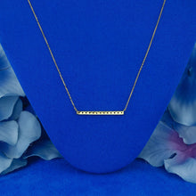 Load image into Gallery viewer, 18k Solid Gold Natural Diamond Bar Trapeze Necklace with Adjustable Drawstring Chain