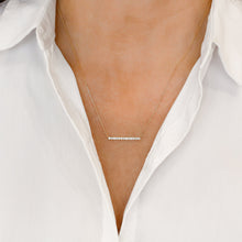 Load image into Gallery viewer, 18k Solid Gold Natural Diamond Bar Trapeze Necklace with Adjustable Drawstring Chain