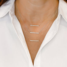 Load image into Gallery viewer, 18k Solid Gold Natural Diamond Bar Trapeze Necklace with Adjustable Drawstring Chain