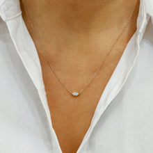 Load image into Gallery viewer, GIA Certified Natural Diamond Marquise Shaped 14k Solid Gold Floating Solitaire Necklace with Adjustable Drawstring Chain