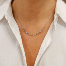 Load image into Gallery viewer, 18k Solid Gold Natural Diamond Trio Cluster Minimalist Necklace with Adjustable Drawstring Chain