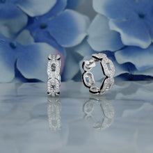 Load image into Gallery viewer, 18k Solid Gold Genuine Natural Diamond Heavy Weight Oval Link with Black Enamel Side Border Hoop Earrings