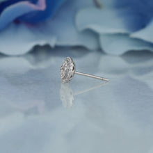 Load image into Gallery viewer, 14k Solid Gold Natural Diamond Oval Shape with Halo Cluster Statement Stud Earrings