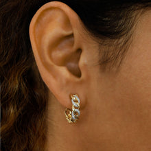 Load image into Gallery viewer, 18k Solid Gold Natural Diamond Pavé Cuban Link Huggy Hoop Earring