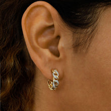 Load image into Gallery viewer, 18k Solid Gold Natural Diamond Pavé Cuban Link Huggy Hoop Earring