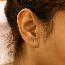 Load image into Gallery viewer, Single (Half Pair) 18k Solid Gold Natural Diamond Bar Line Earrings